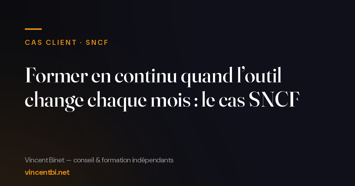 Visuel de couverture du cas client « Former en continu quand l'outil change chaque mois : le cas SNCF »