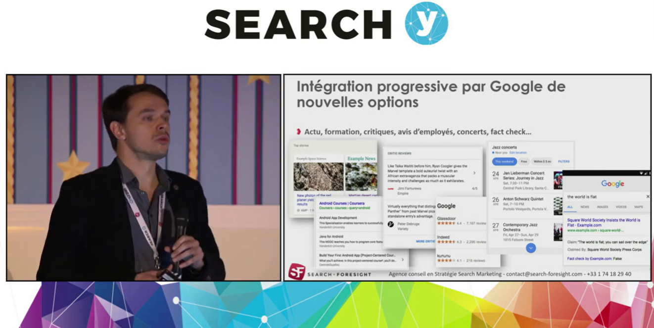 Vincent Binet en conférence à Search Y Paris en 2019